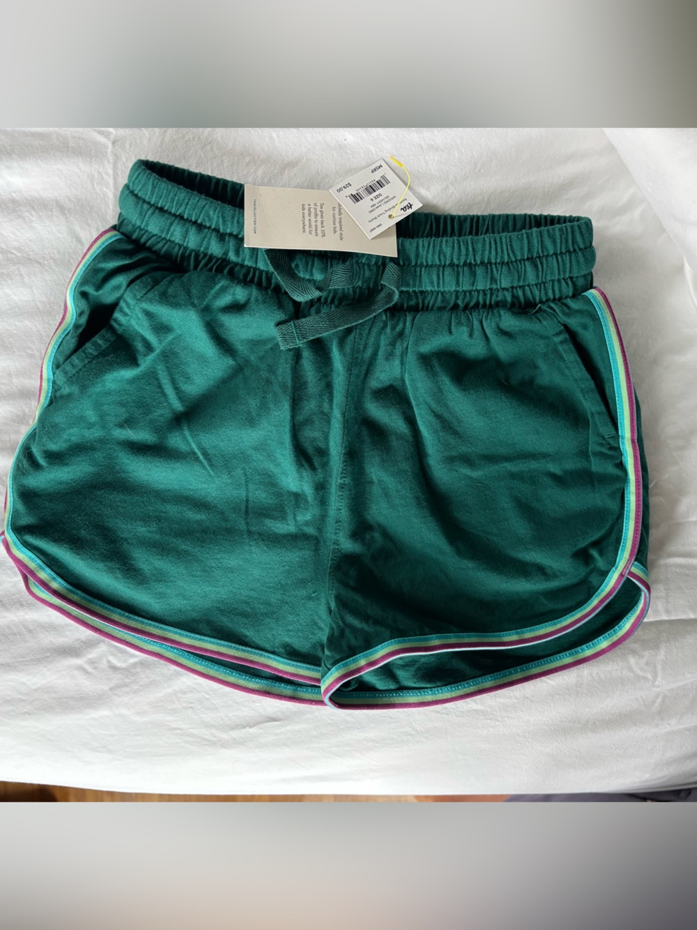 Tea Collection Teal Shorts with Pink and Mint Trim